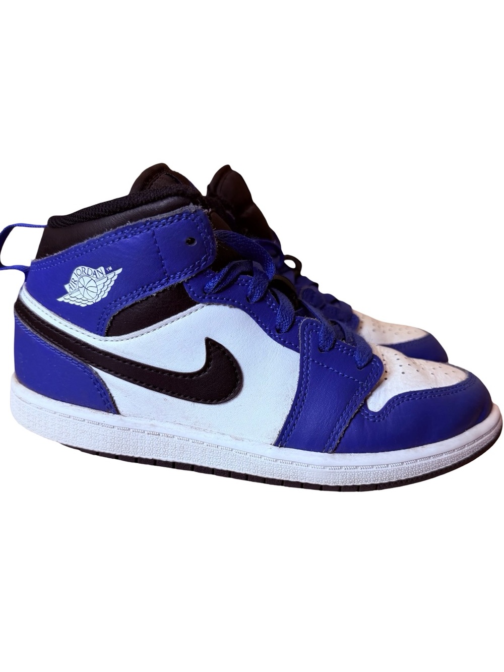 Jordan Kids Blue, White and Black High-Top Sneakers